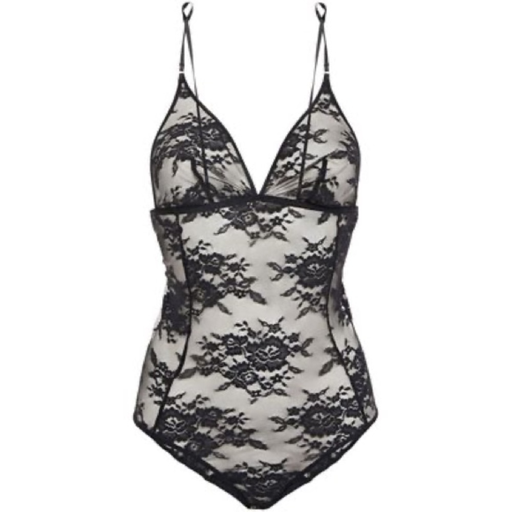 Stella McCartney Sienna Sparkling stretch-Leavers lace bodysuit